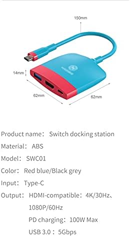 Shypt Мултифункционален Пренослив Докинг Станица USB C ДО 4K HDMI-Компатибилен USB 3.0 PD За Macbook Pro