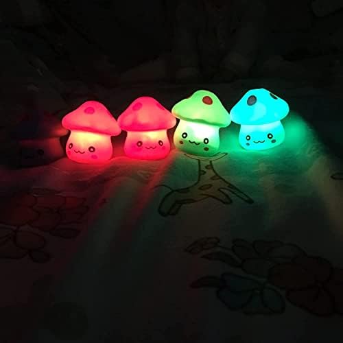Othmro Симпатична животинска желка ноќни светла LED светилка 7 боја D80 × H60 PVC батерија напојува за спална соба, приказ на домови, роденденски