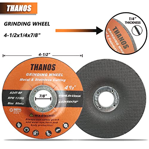 Метални тркала за мелење Танос 10 пакувања 4-1/2 x 1/4 x 7/8 мелење дискови за меленици за агол