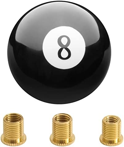 Somusen 8 Ball Billiard Black Round Bool Ball Shift Knob Acrylic 5 6 Копче за менувач на брзина на менувачот со 3 адаптери Универзално вклопување