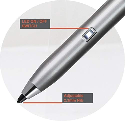 Bronel Silver Fine Point Digital Active Stylus Pen компатибилен со Acer Chromebook 11 C732 / C732T / C732L / C732LT