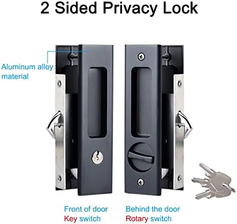 Заклучување на вратата на Шела Невидлива вдлабнатина со заклучување на вратата за заклучување на вратата за хардвер за мебел од дрво црна, 1 пакет