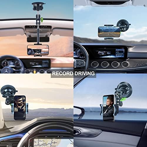 Leepiya Car Телефон монтирање видео за снимање Универзална магична рака вшмукување автомобил држач за телефонски монтирање на прозорецот за шофершајбна стаклена табл?