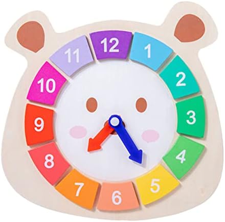 Toyvian 1pc Облик Дигитален Часовник Дрвен Едукативен Часовник Време За Учење Играчки Часовник Загатка Играчки Алатка Играчки