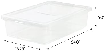 Јасна Пластична Кутија За Складирање Под Креветот од 28 Литри - Организатор За Заштеда на Простор-Сет од 4