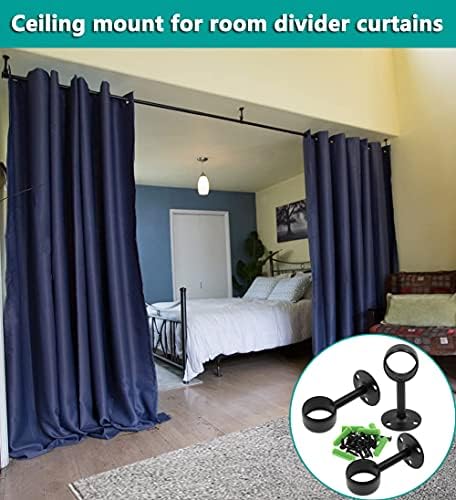 Aysum 10 пакет 1 инчен завеса за завеси од таванот за држачи за завеси за завеси, држачи за плакари за завеси за туширање за шипка