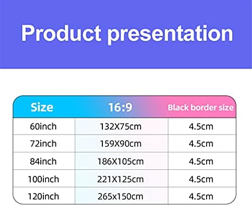 JRDHGRK 16: 9 Проектор Едноставен Пренослив Преклопен 84 100 120 Инчен Надворешен Дом Ktv Канцеларија 3d HD Проекција Екран