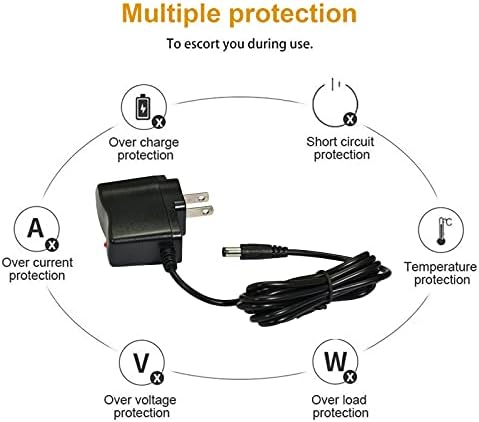 Vsn 9v DC адаптер за напојување на педали за педали за гитара, UL наведен, Центар Негативен