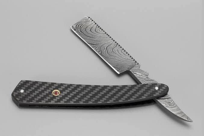 Продавница Викинг сопствена рачно изработена рачно изработена челик Дамаск, преклопување на остриот раб, нож со брич со нераскинлива рачка