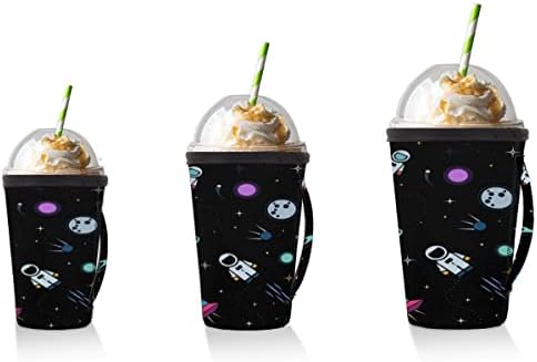 Ракета Аеродрој Земја и астронаут, еднократно замрзнато кафе, ракав со рачка, ракав за чаши за сода, лате, чај, пијалоци, пиво