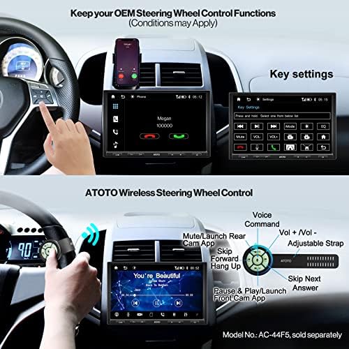 ATOTO F7 XE Двојно-DIN &засилувач;Еден-DIN Адаптивни 10 инчен Автомобил Стерео-Безжичен CarPlay &засилувач;Android Авто,Bluetooth, HD LRV,