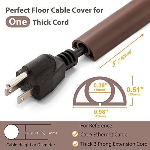 Подот на капакот на кабелот од 5 метри за продолжување на жиците, капакот на жицата на кабелот за подот за да ги заштити каблите и да спречи тропање, заштитник на каб?