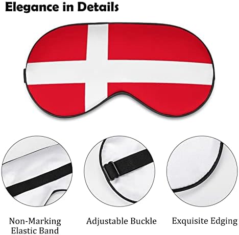 Данска знаме маска за очи за спиење за затемнување ноќно слепило со прилагодлива лента за мажи жени кои патуваат по јога дремки