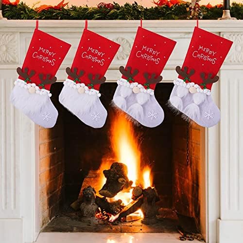 Божиќни гноми украси големи брадести гноми Божиќни чорапи Санта Снежен човек Божиќ украс безлични кукли Божиќни чорапи Подароци за подароци