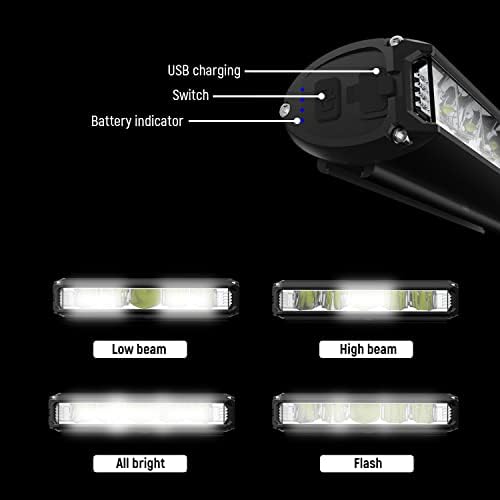 Machfally Super Bright LED велосипед светло, голема батерија, USB полнач на велосипедски фарови, највисоки режими, водоотпорни