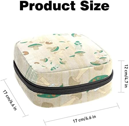 Санитарна торба за складирање на салфетки диви есенски печурки менструален период на држач за држач преносен со патент за тинејџери жени дами