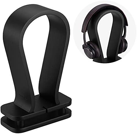 Штанд за слушалки за дрво на Наварис - Дрвена универзална држач за екранот за екранот за слушалки за над уво w/складирање на жица