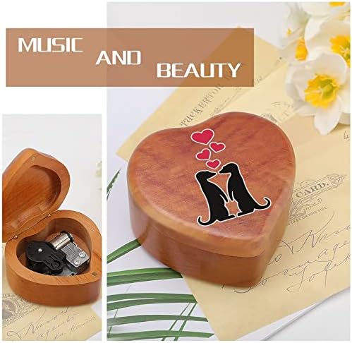 Meerkats In Love Theden Music Box Windup Heart во форма на печатени музички кутии случај за роденден на годишнината од в Valentубените