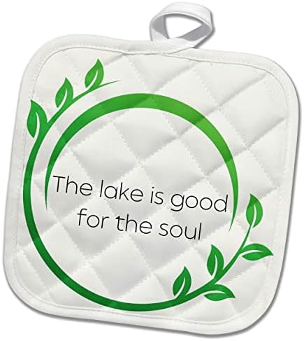 3drose Слика на зелена лисја со текст езерото е добро за душата - постери