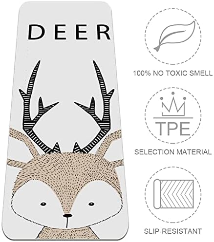 Siebzeh Cute Deer Premium Дебела јога Мат Еко Пријателска гума за здравје и фитнес не лизгачки душек за сите типови јога и пилатери