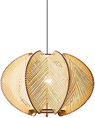 Yxbhlcy Рачно изработено дрвокрад ратан висина ламба модерна минималистичка ткаена лустер прилагодлива природна коноп јаже кафез,