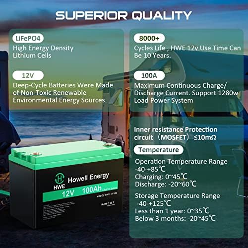 3 пакувања 12V 100AH ​​LifePo4 Батерија, 1280WH Вградена 100A BMS, 8000-15000 циклуси литиум батерија, 10-годишен живот, совршено