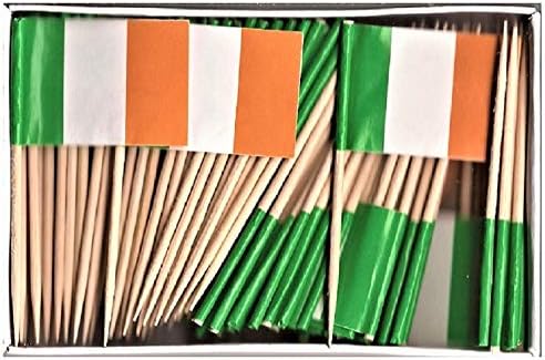 1 Кутија Мини Ирска Чепкалка За Заби Знамиња, 100 Мали Мини Ирски Знаме Чепкалки за Заби или Коктел Стапчиња &засилувач; Зема