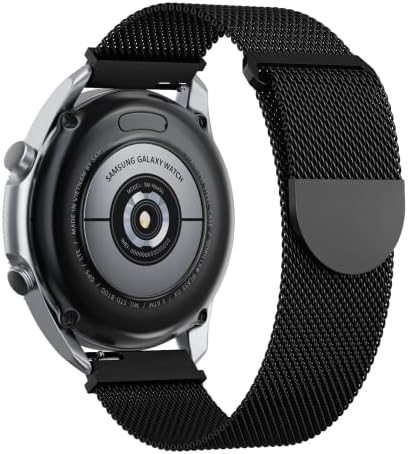 Метални магнетни ленти компатибилни со Samsung Galaxy Watch 3 41mm / Galaxy Watch Active, 20мм Врска за замена на челик за заменски ремени за Galaxy Watch Active 2 40mm 44mm / Active 40mm / Galaxy Watch 42mm, Garmin Vivoactive