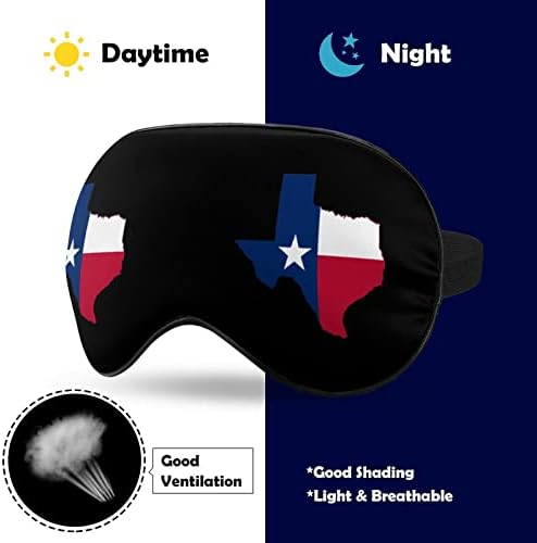 Мапа на знамето на Тексас, меки маски за очи со прилагодлива лента лесна удобна слепило за спиење