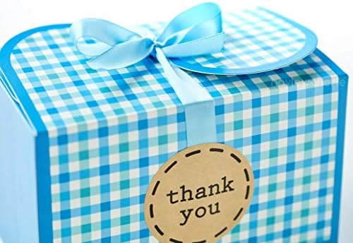 Хејли Чери - кутии за третман на подароци со панделки и благодарам налепници - 6,5 x 4 x 4 инчи - дебела картичка од 400gsm -
