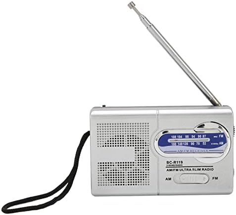 PLPLAAOO AM FM Преносно радио, преносно радио со кратки бранови со приклучок за слушалки и вграден во звучник, мултифункционално радио FM Transistor