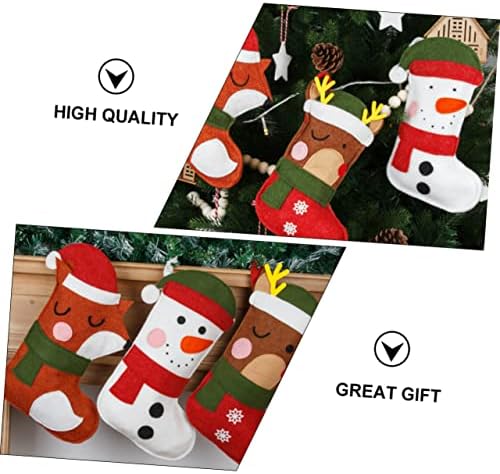 Homoyoyo 3 парчиња Божиќни чорапи Chrismas Cods Cartoon Chops yule Decor Decor Decor Christmas Cookies Coaciings Декорација на елка