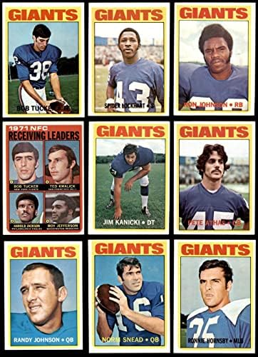 1972 Тимот на Топс Newујорк гигант го постави Newујорк Giants-FB EX/MT Giants-FB