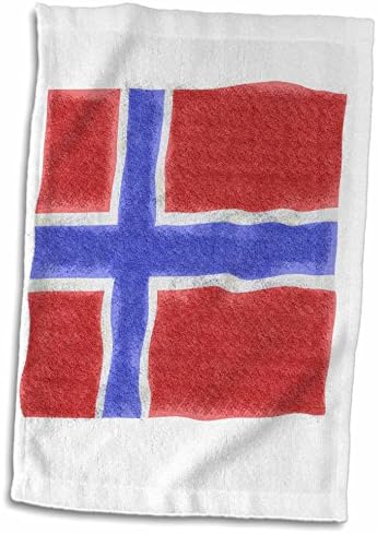 3Д роза слика на знамето на Норвешка во рачна крпа во стилот на гранџ, 15 x 22