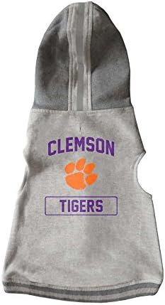 Littlearth unisex-adult ncaa clemson tigers миленичиња со качулка екипаж, сива, среден