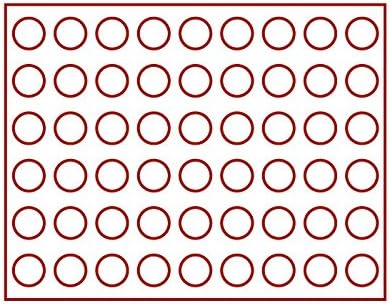 Линднер 2364-2754Е нера М монета случај Со Темно црвена Вметнете со 54 круг прегради. Погоден за Монети Со С Од 25,75 мм, на пр.Монети од 2 Евра.