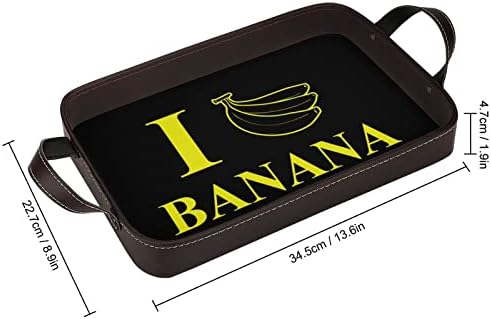 Loveубов банана Пу кожен послужавник плоштад за сервисирање на организатори со рачки за домашна дневна соба кујна храна кафе