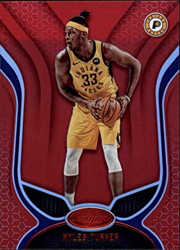 2019-20 Сертифициран НБА огледало црвено 54 Милес Тарнер Индијана Пејсерс Официјална картичка за трговија со кошарка во Панини