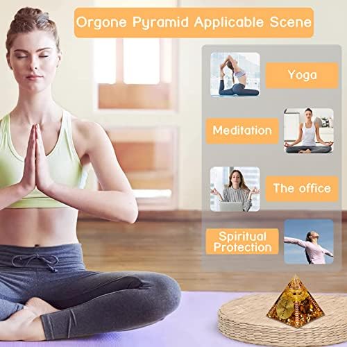 Drtmly Orgone Pyramid, мали лековити кристали пирамида со камења за очи на Тигар, Оргонитски генератор на енергија за отпор на стрес,