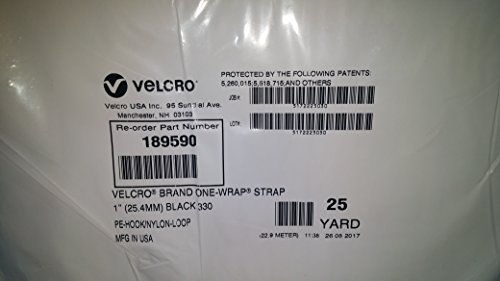 Оригинален Velcro 1804-OW-PB/B-75 Slever Slever Sleather, должина од 75 'должина x 1 ширина, црна боја, црна