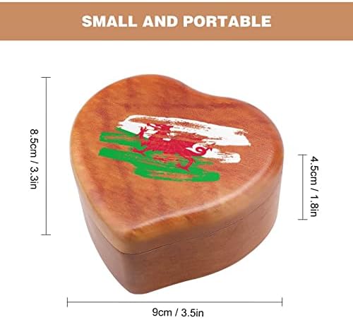 Гроздобер велшко знаме срцево музичко кутија Дрвени музички кутии Најдобар подарок за годишнината на Божиќниот роденден
