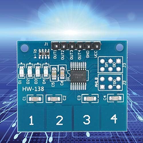 Liccx 5pcs Прекинувач За Допир Модул, Ttp224 Дигитален Капацитивен Сензор За Допир Прекинувач, 4 Канали Прекинувач За Сензор За Допир Дигитален Сензор Електрична Опрема
