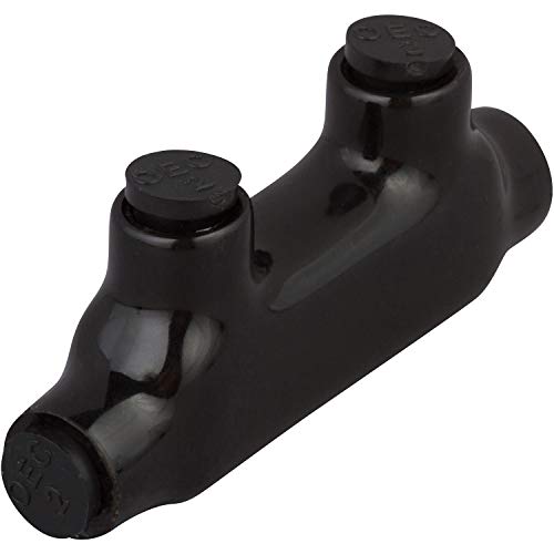 Morris Products Black Issulated Insulated In-line Splice Connector 2/0-6 Wire Range, 3/16 Allen Hex 3,55 ”L x 0,96” W x 2.05 ”H-лесно, лесен