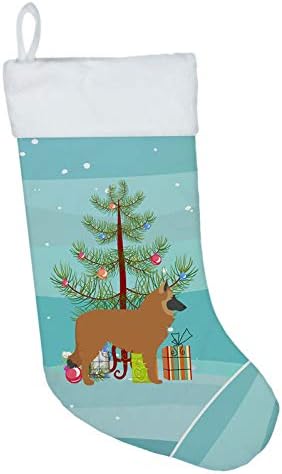 Богатства на Каролина BB2979CS Белгиски овчар Среќен Божиќ Божиќно порибување, камин што виси чорапи Божиќна сезона забава Декорации за
