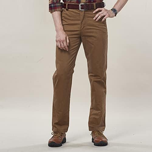 Мажи Опуштено Вклопуваат Секојдневен Памучен Панталон Чино Рамен Преден Класичен Прав Панталони Лесни Деловни Удобни Панталони
