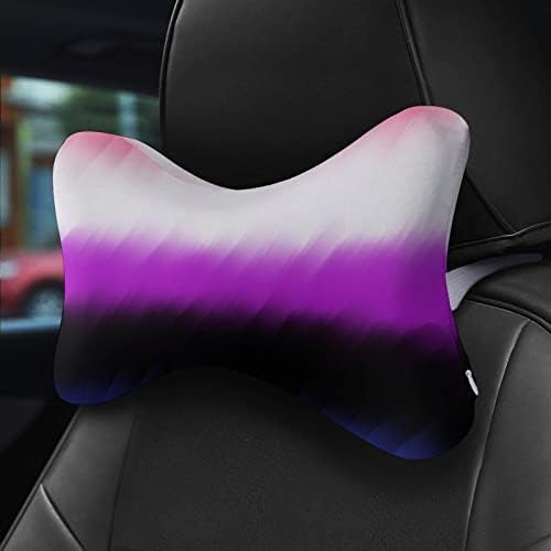 Родова флуид гордост ЛГБТ знамето на вратот на вратот од 2 перници во форма на коски во форма на перници за перници за патни автомобили