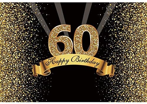 Дорчев 8x6ft Среќна 60 -ти роденден за позадина за среќна шеесет години на возраст од возраст од 60 -годишнината забава позадина Шинг
