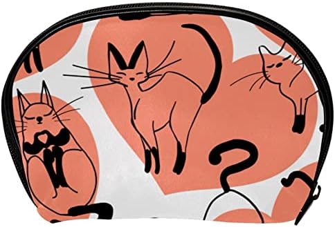 Мала Торба За Шминка, Патент Торбичка Патување Козметички Организатор За Жени и Девојки, Цртан Филм Животно Мачка Срце