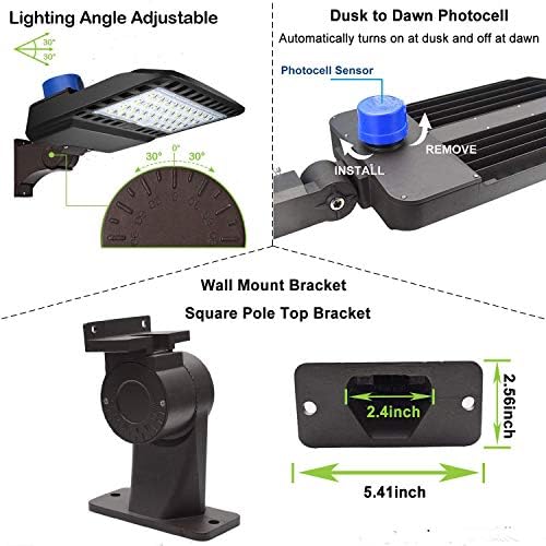 Ledmo LED Паркинг Осветлување 500w КРИЕШЕ HPS Замена Прилагодливи Со Самрак До Зори Photocell Лизгање Монтер Област Двор Улични