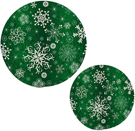 Алаза Зелен градиент Божиќни снегулки со патолдери поставени памучни држачи за топла тенџере поставени крајбрежни куќи, топли влошки, топли душеци